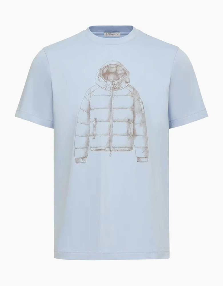 Printed Cotton T-Shirt Blue
