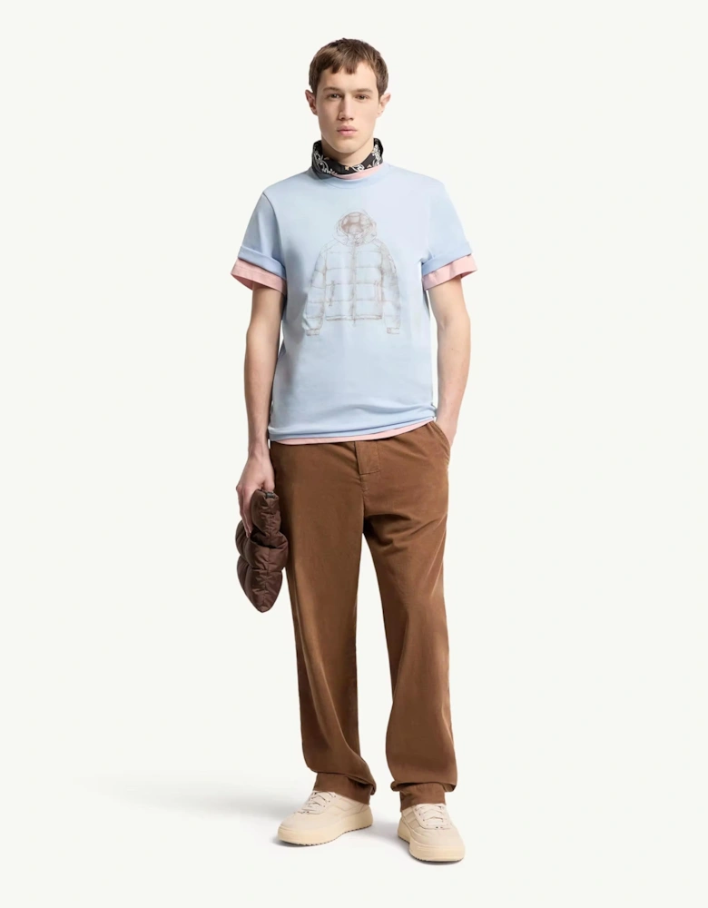 Printed Cotton T-Shirt Blue