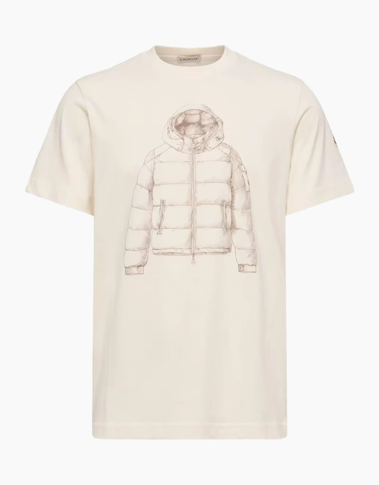 Printed Cotton T-Shirt Beige