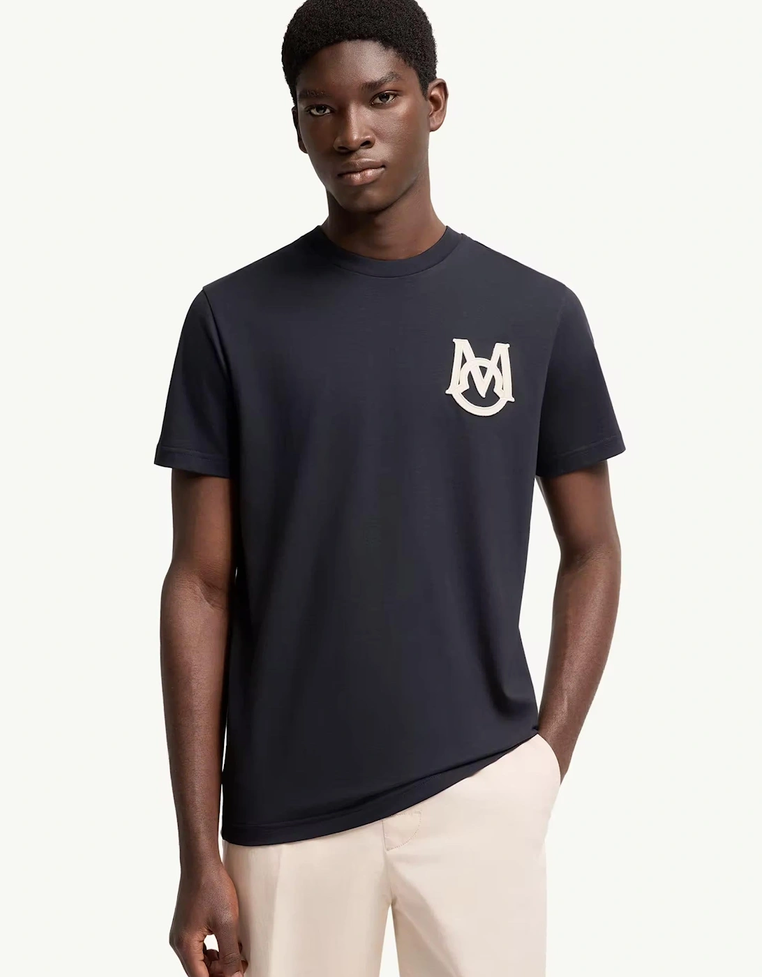 Branded Cotton T Shirt Navy