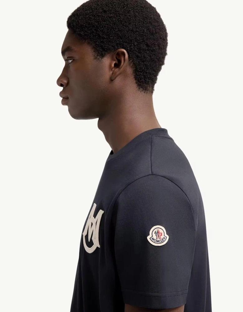 Branded Cotton T Shirt Navy
