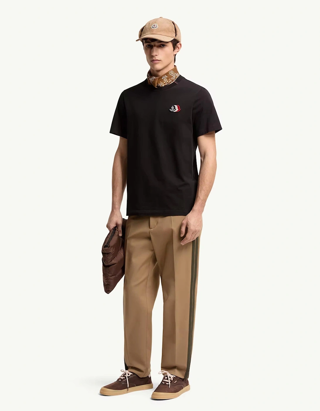 Triple Logo Cotton T-Shirt Black