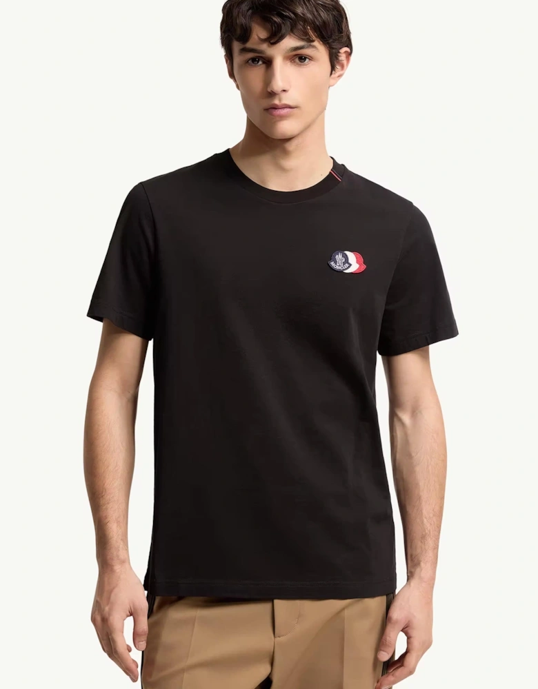 Triple Logo Cotton T-Shirt Black