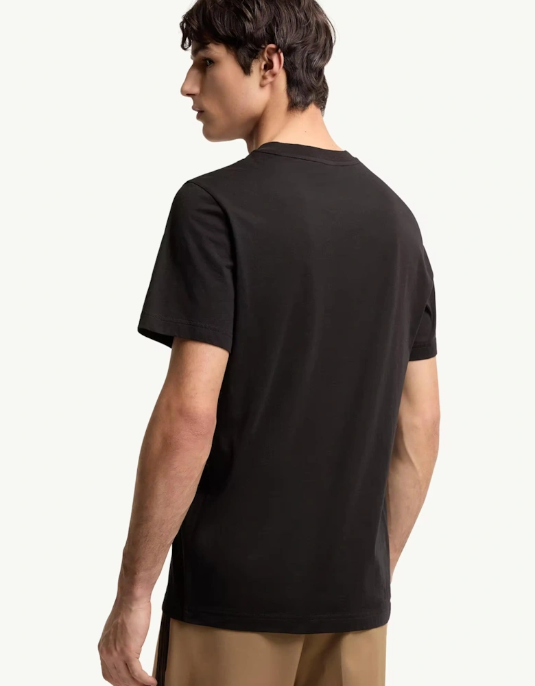 Triple Logo Cotton T-Shirt Black