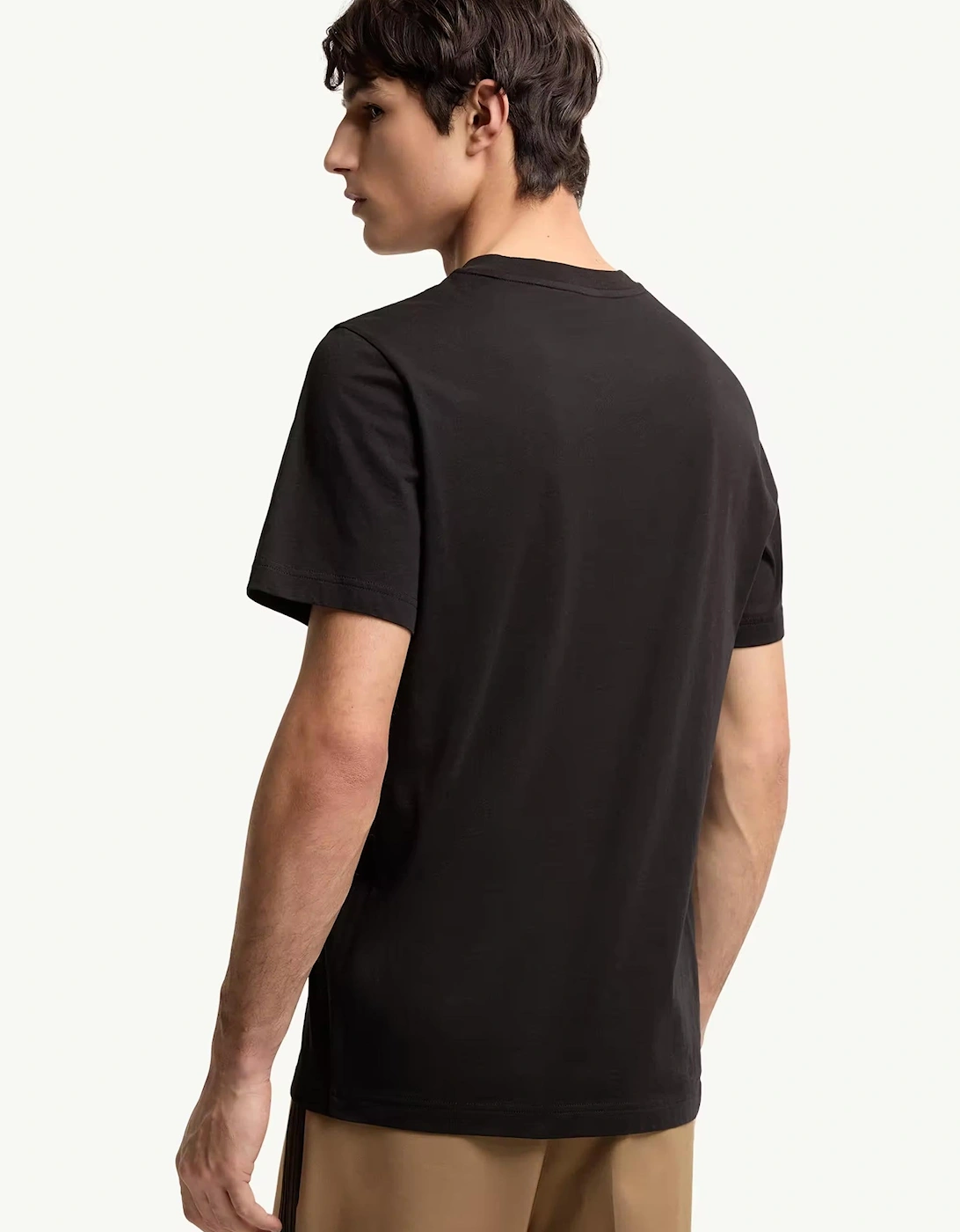 Triple Logo Cotton T-Shirt Black