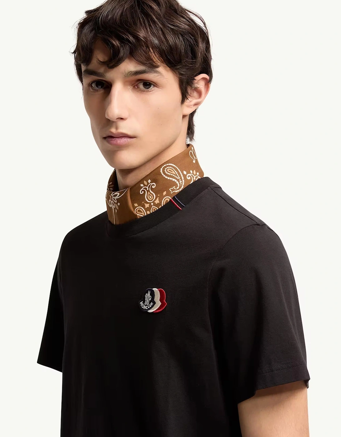 Triple Logo Cotton T-Shirt Black