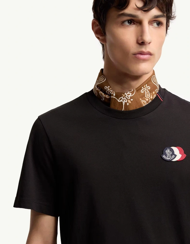 Triple Logo Cotton T-Shirt Black
