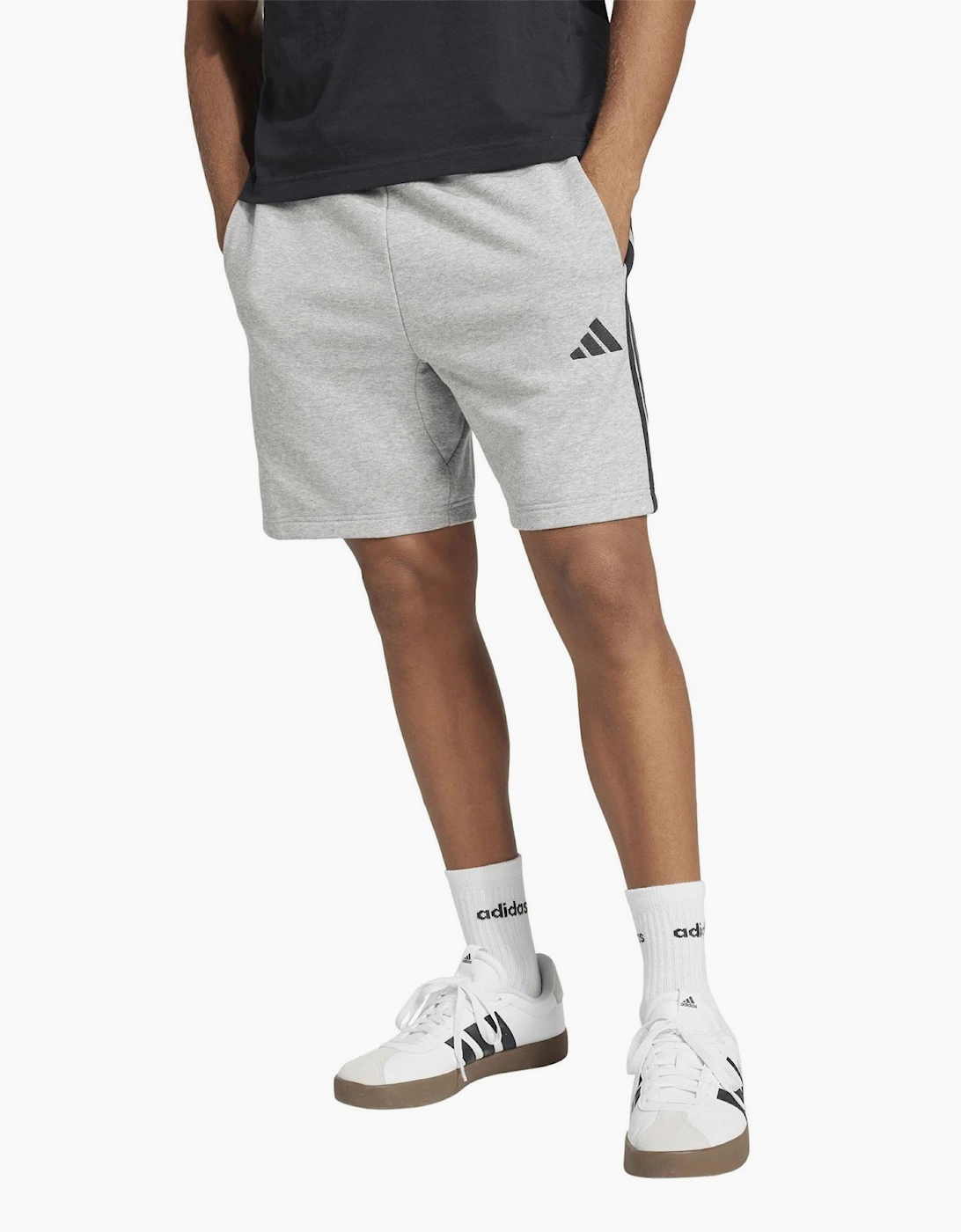Mens Essentials 3 Stripe Fleece Shorts
