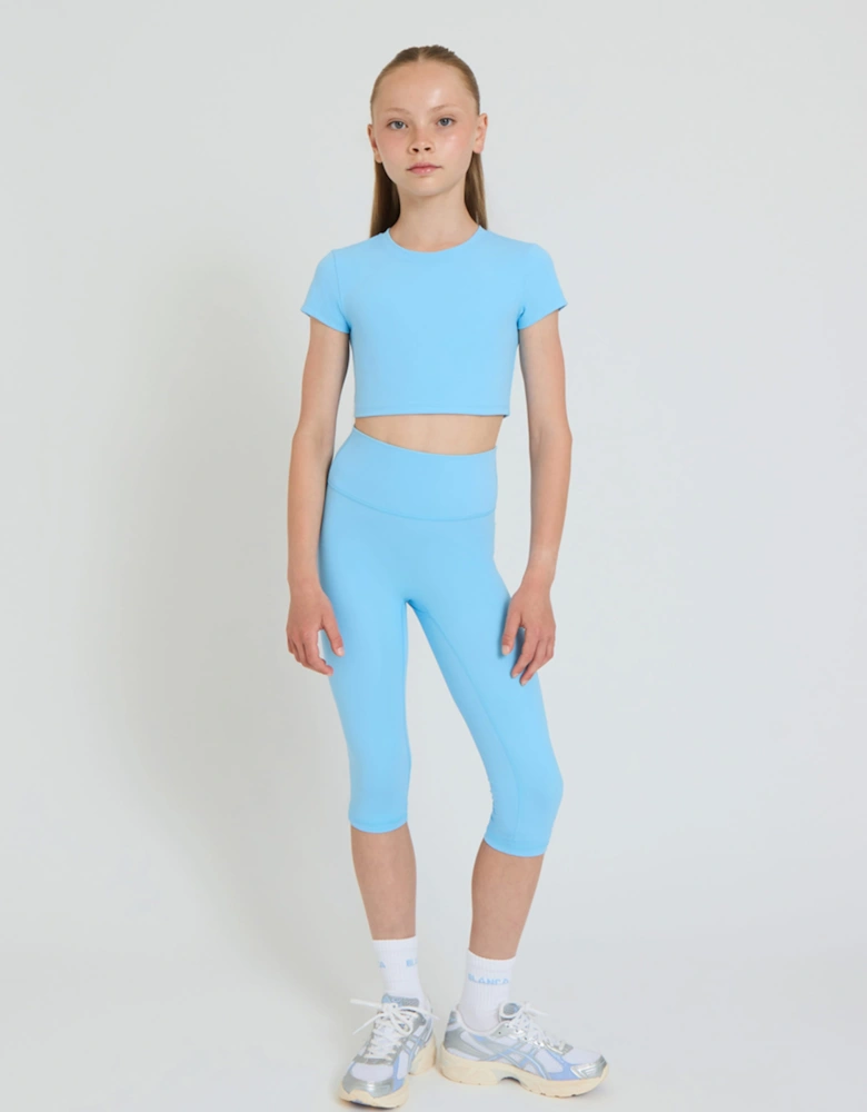 Blanca Sport Girls Active Capri Set in Blue
