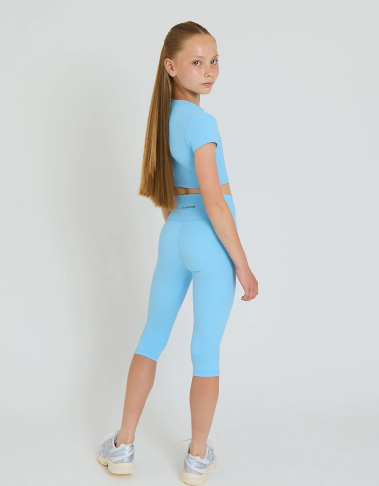 Blanca Sport Girls Active Capri Set in Blue