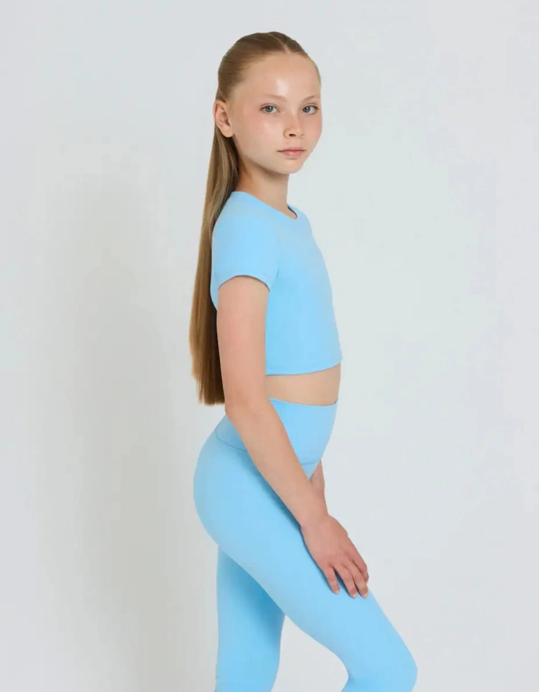 Blanca Sport Girls Active Capri Set in Blue