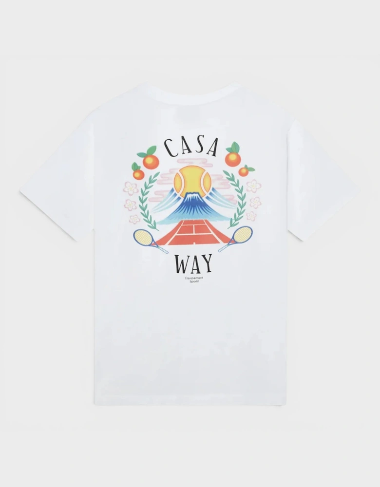 Casa Way Mountain Printed T-Shirt White