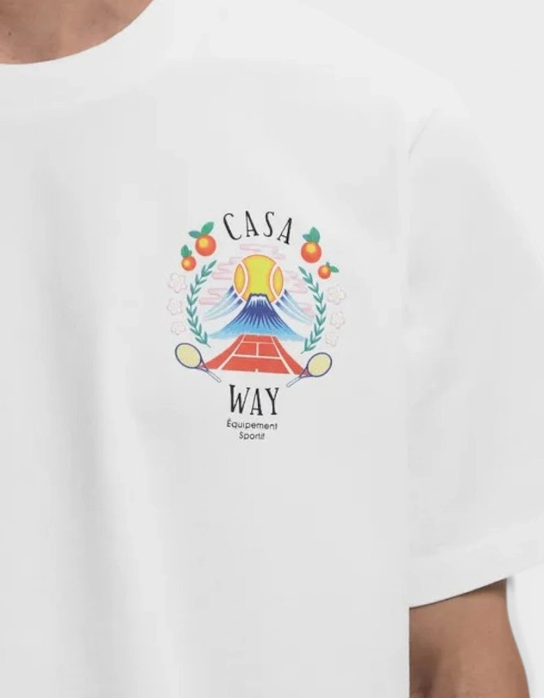 Casa Way Mountain Printed T-Shirt White
