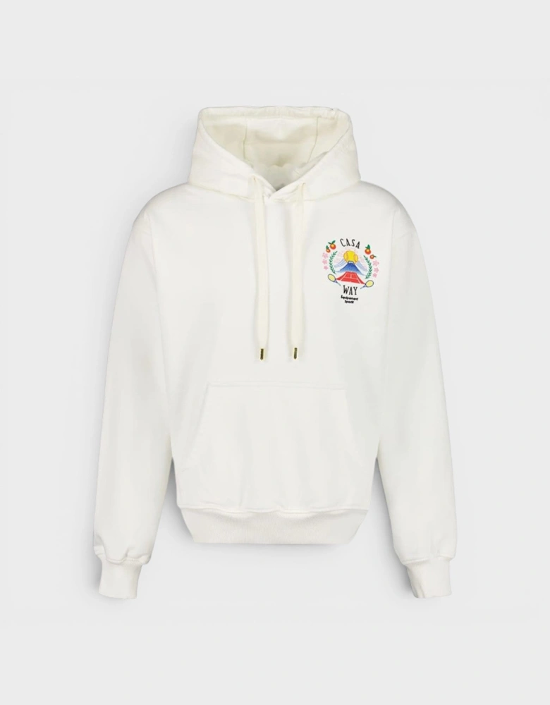 Casa Way Mountain Printed Hoodie Off White