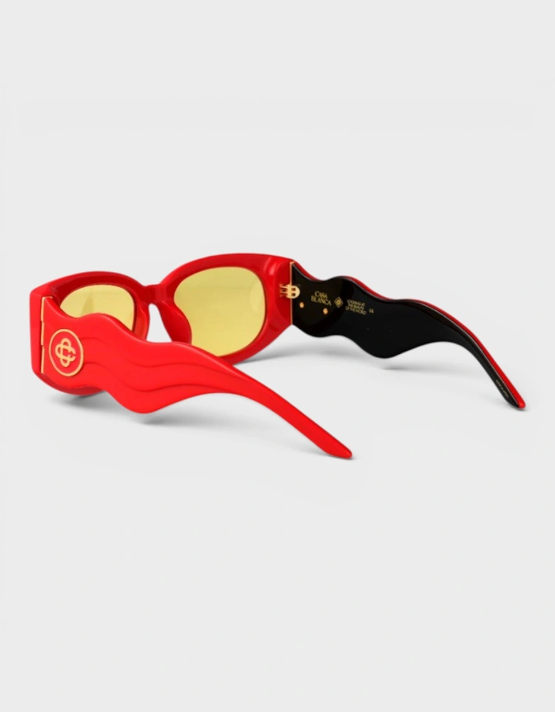 Oval Wave Sunglasses Red Canary