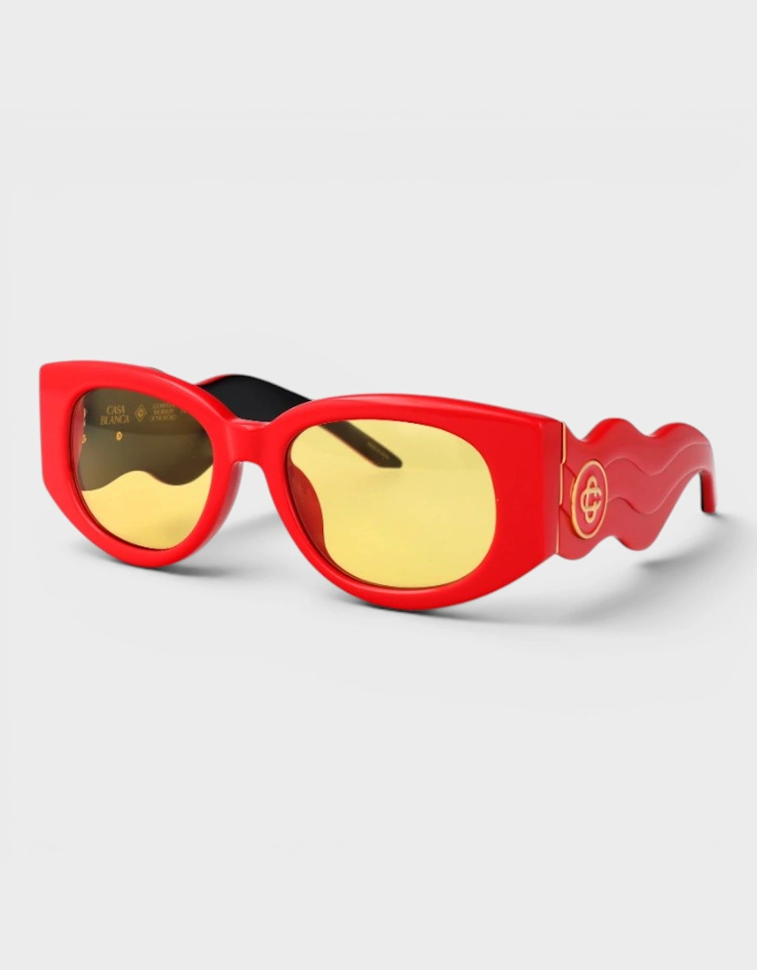 Oval Wave Sunglasses Red Canary