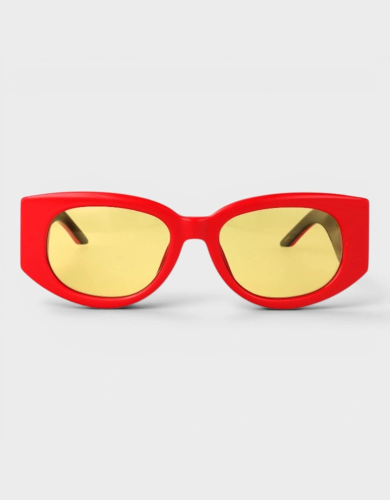 Oval Wave Sunglasses Red Canary