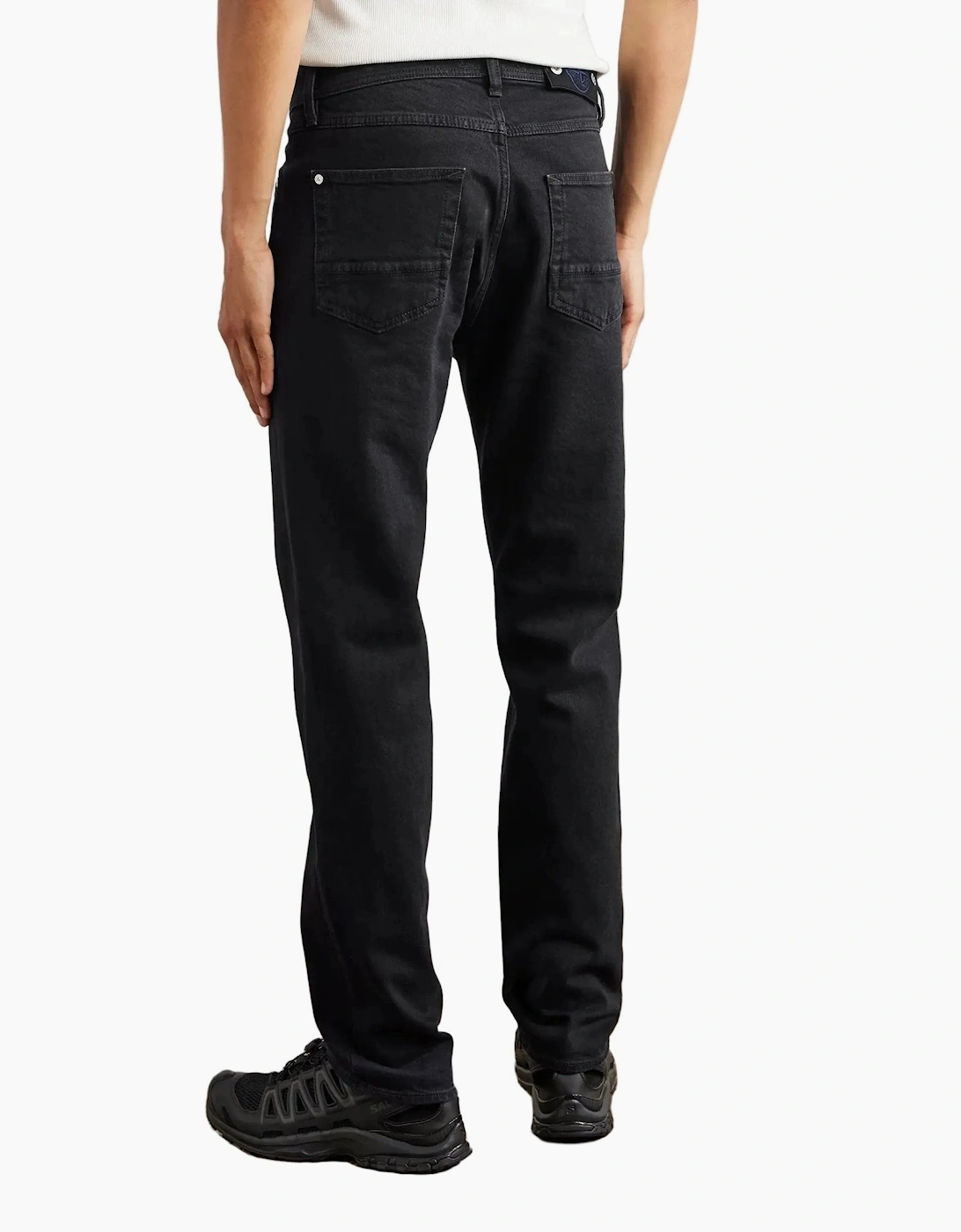 Stone Island Blue Rinsed Buttoned Indigo Denim Jeans Black