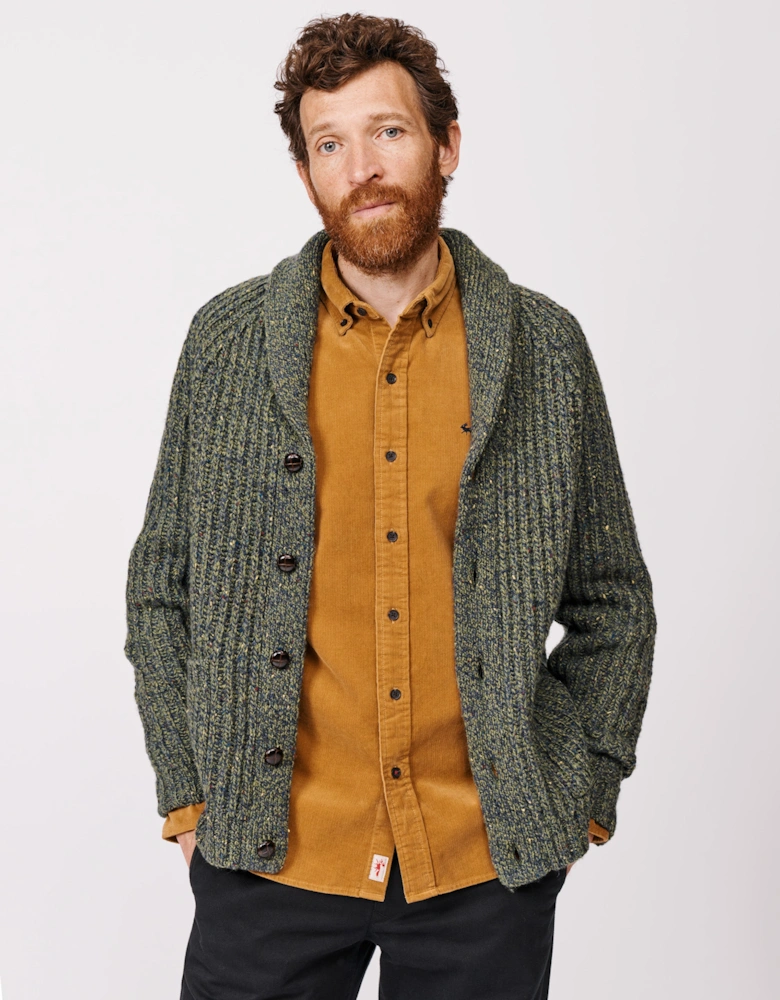 Priory Fisherman Rib Shawl Collar Cardigan