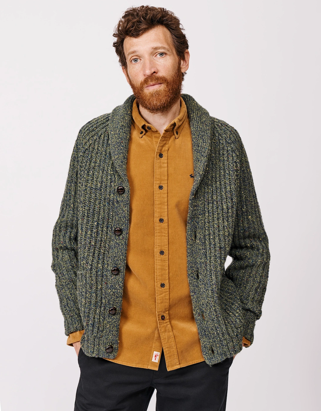 Priory Fisherman Rib Shawl Collar Cardigan, 9 of 8