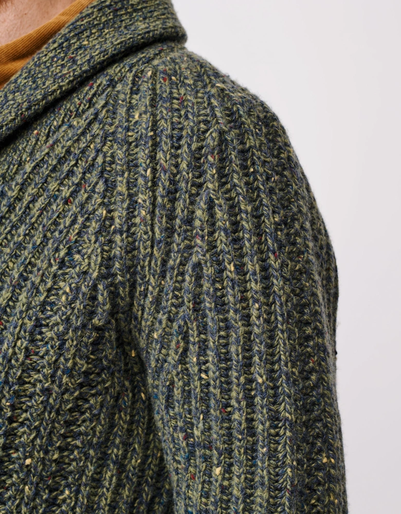 Priory Fisherman Rib Shawl Collar Cardigan