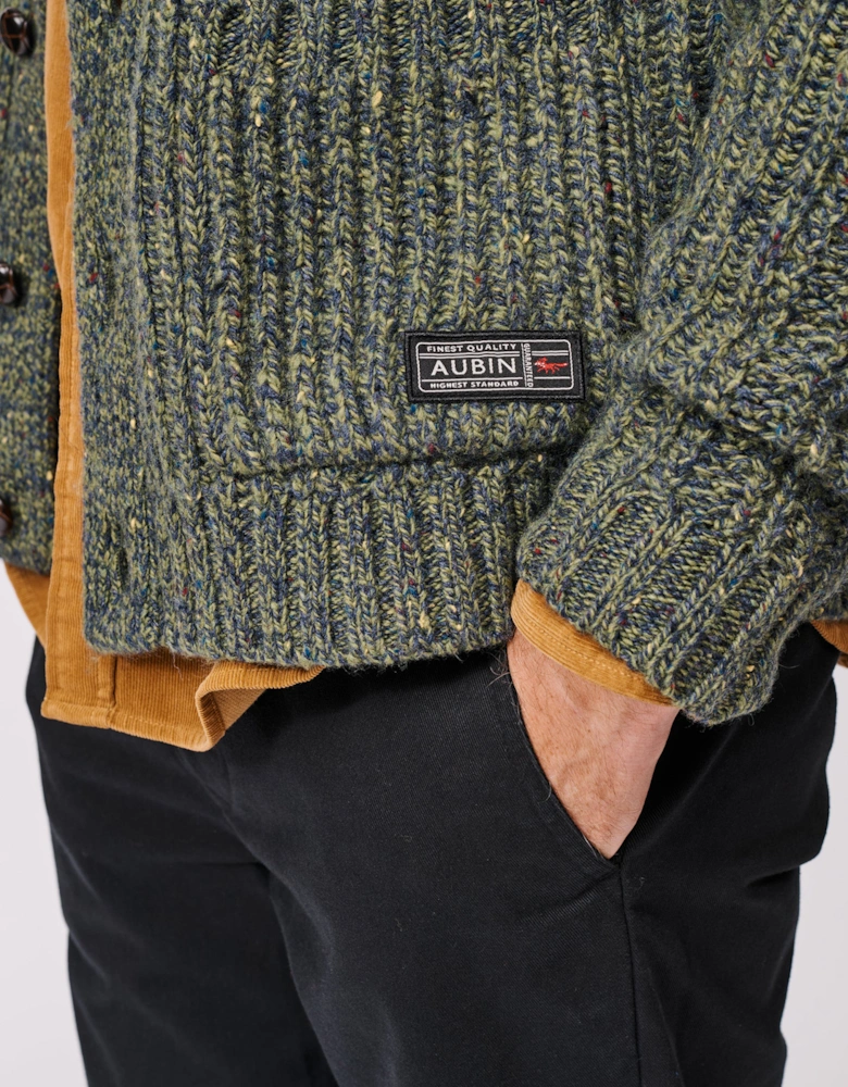 Priory Fisherman Rib Shawl Collar Cardigan