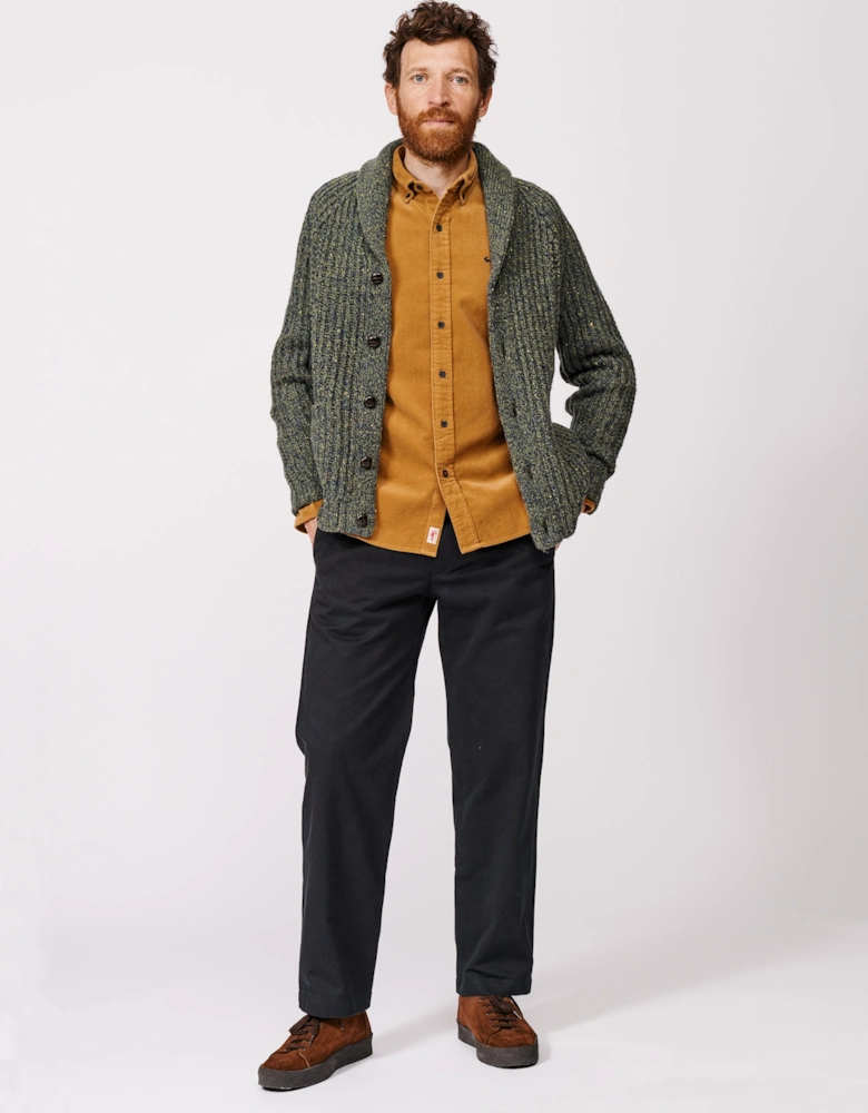 Priory Fisherman Rib Shawl Collar Cardigan