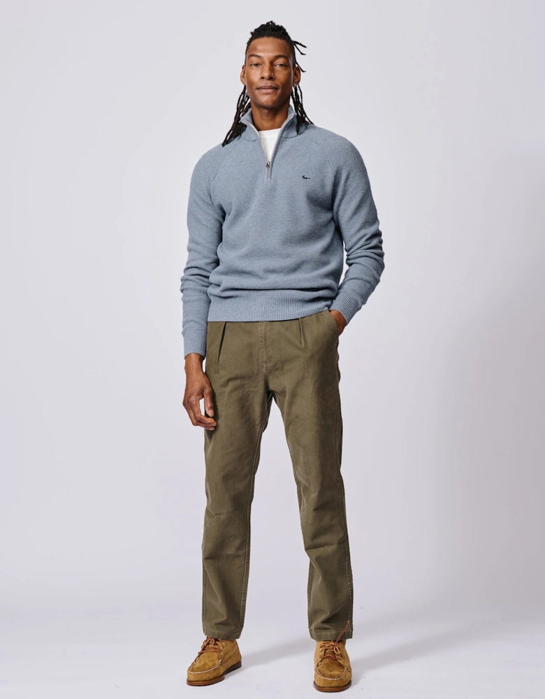 Owmby Cotton Zip Neck