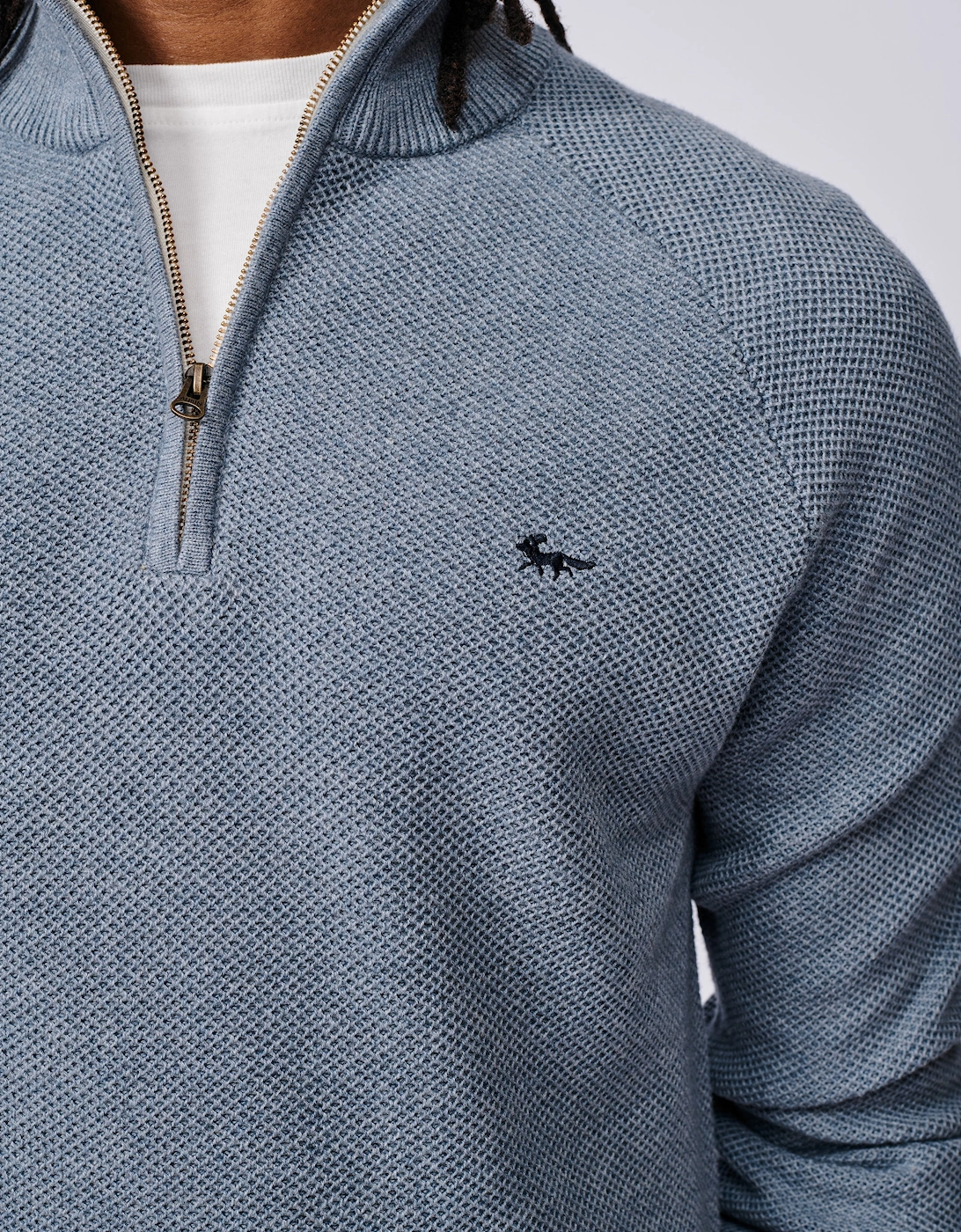 Owmby Cotton Zip Neck