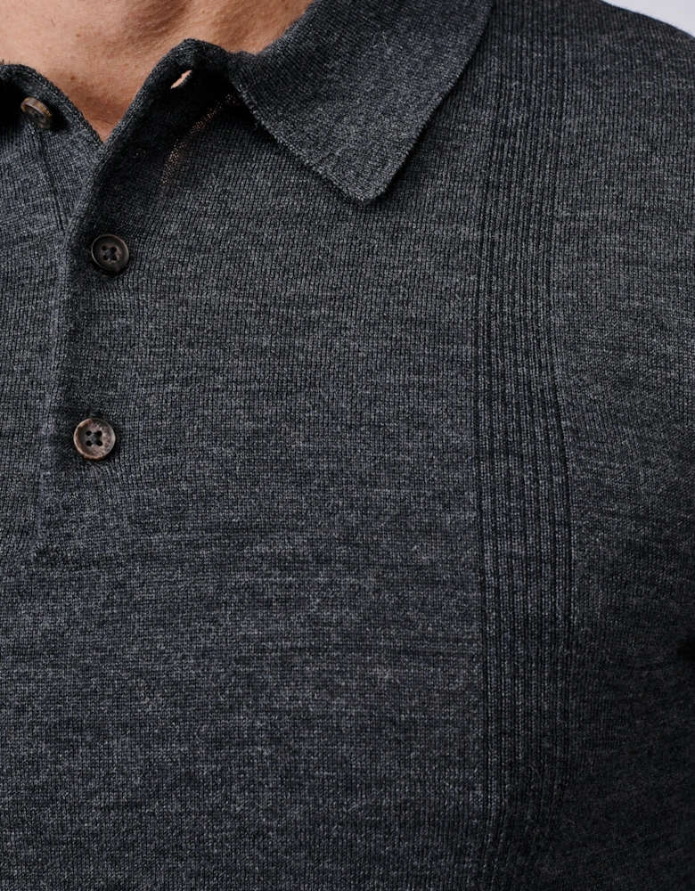 Elm Extra Fine Merino Textured Long Sleeve Polo