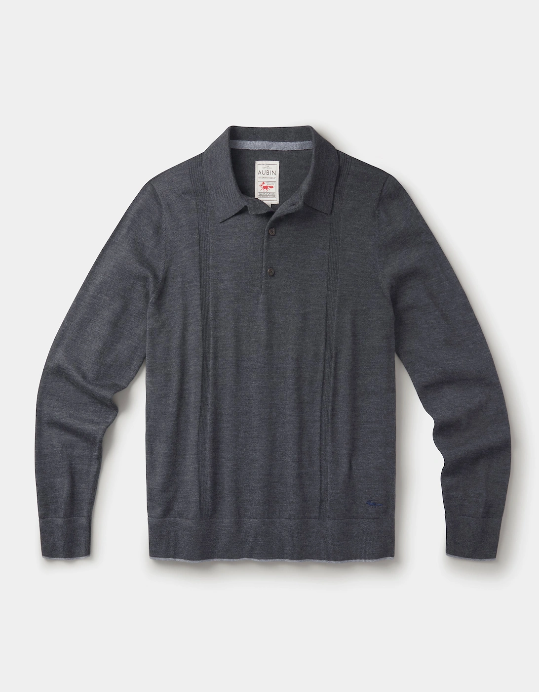 Elm Extra Fine Merino Textured Long Sleeve Polo