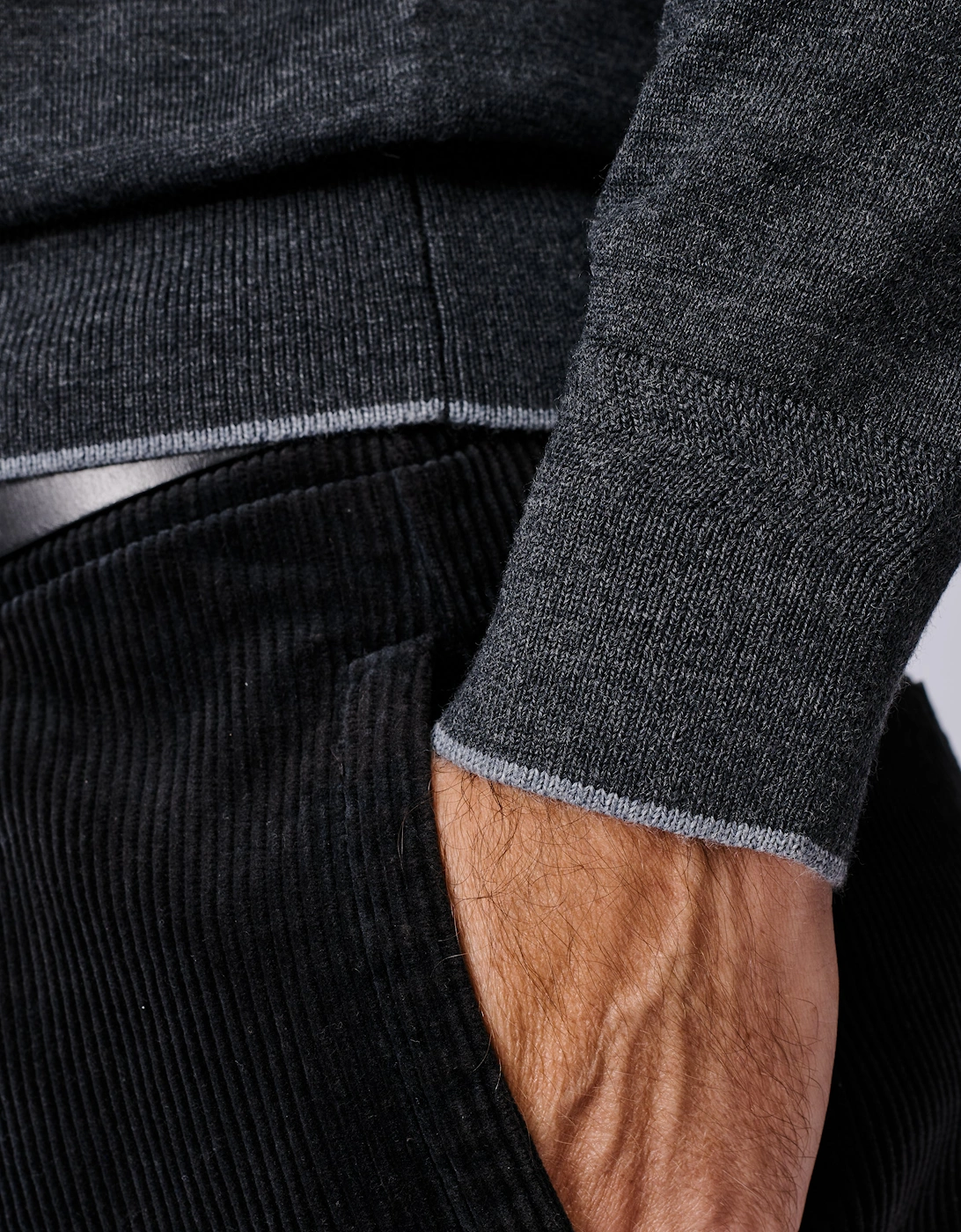 Elm Extra Fine Merino Textured Long Sleeve Polo