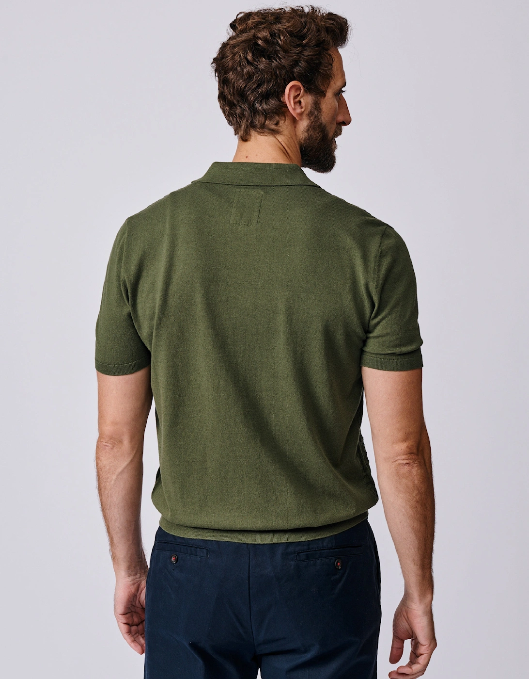 Manor Textured Button Through Polo