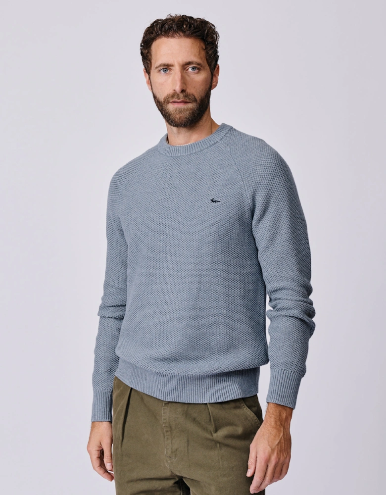 Norton Cotton Merino Textured Crew Neck