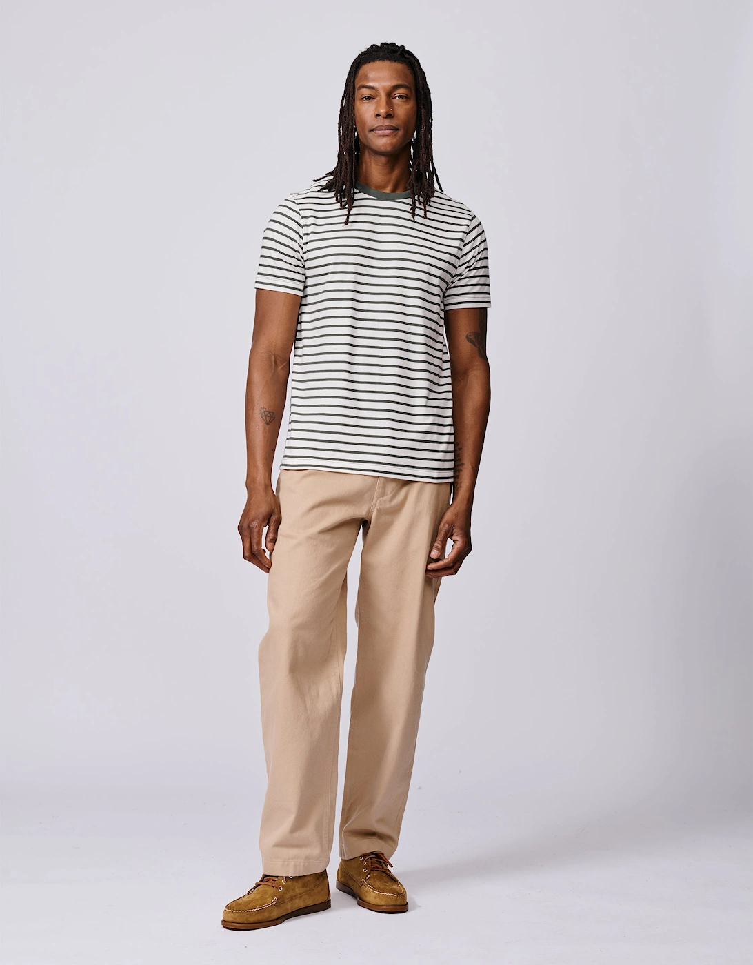 Ancaster Striped Organic Cotton T-Shirt
