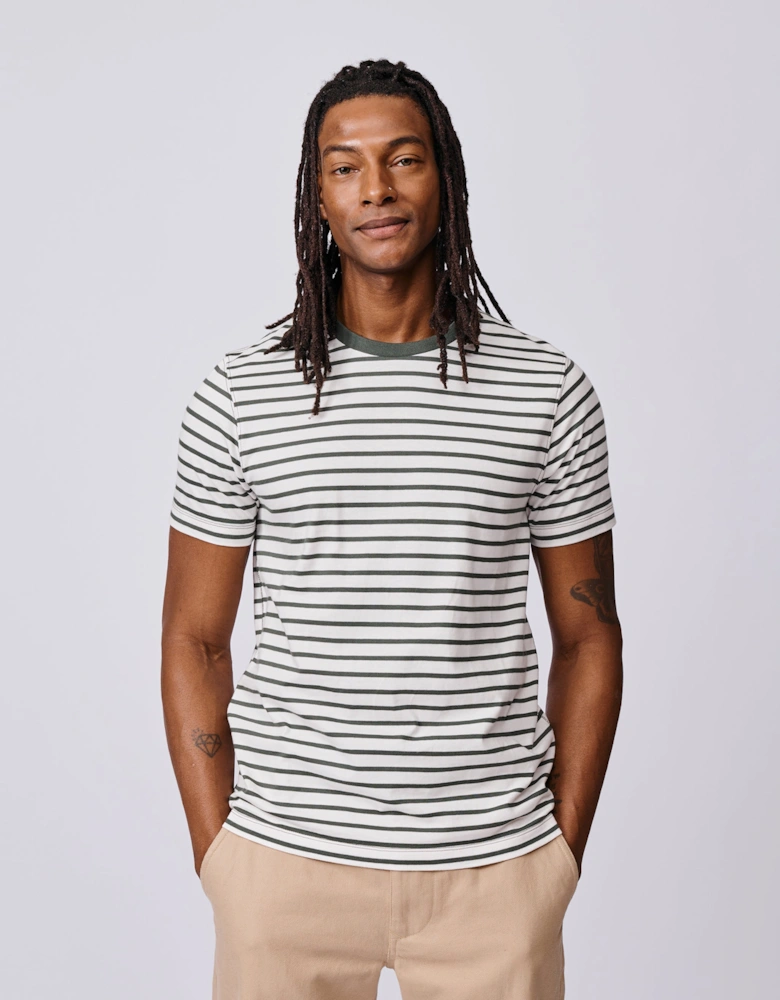 Ancaster Striped Organic Cotton T-Shirt