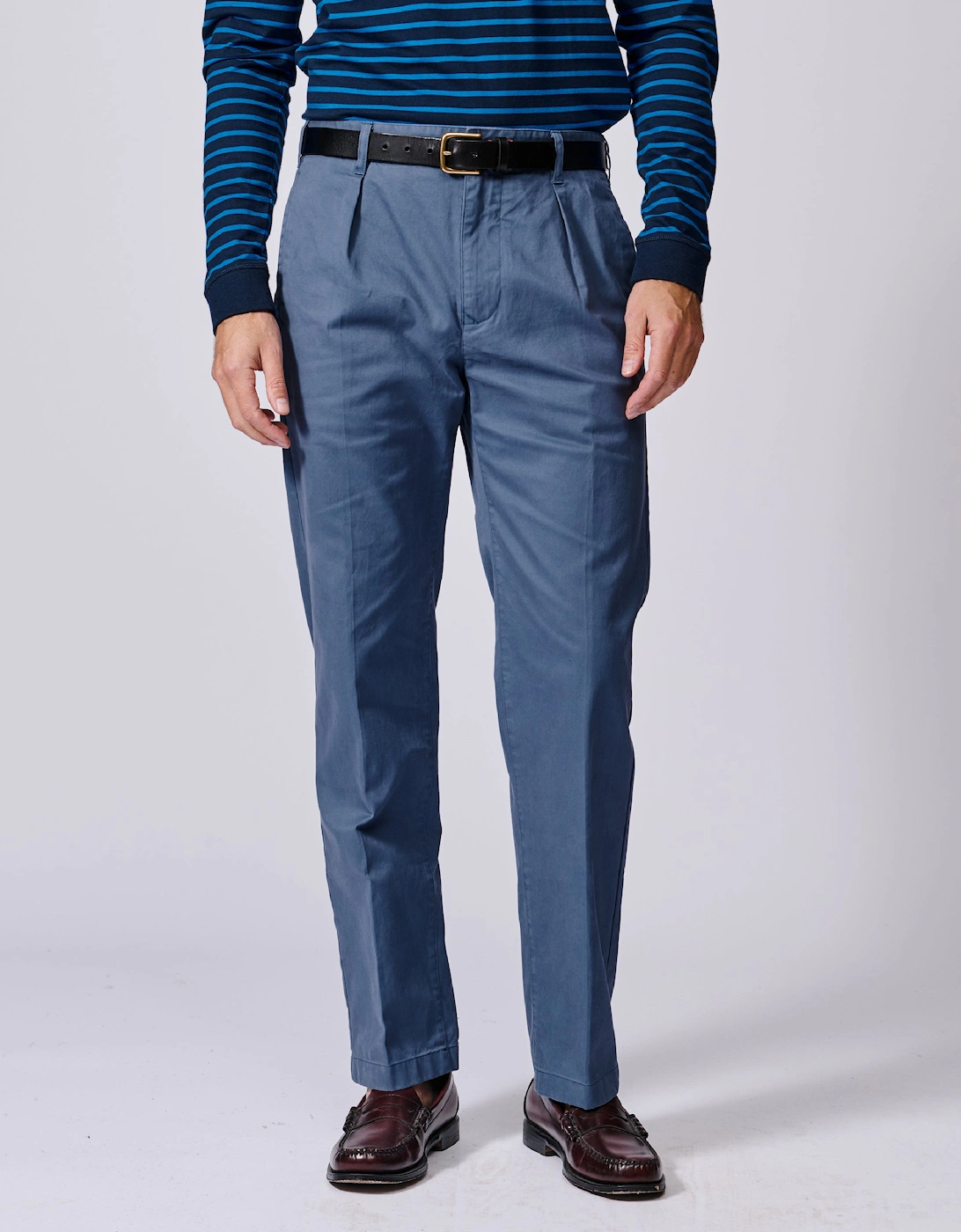 Aubin Men's Blue Mareham Relaxed Fit Trouser - Size 34/Regular/34/32