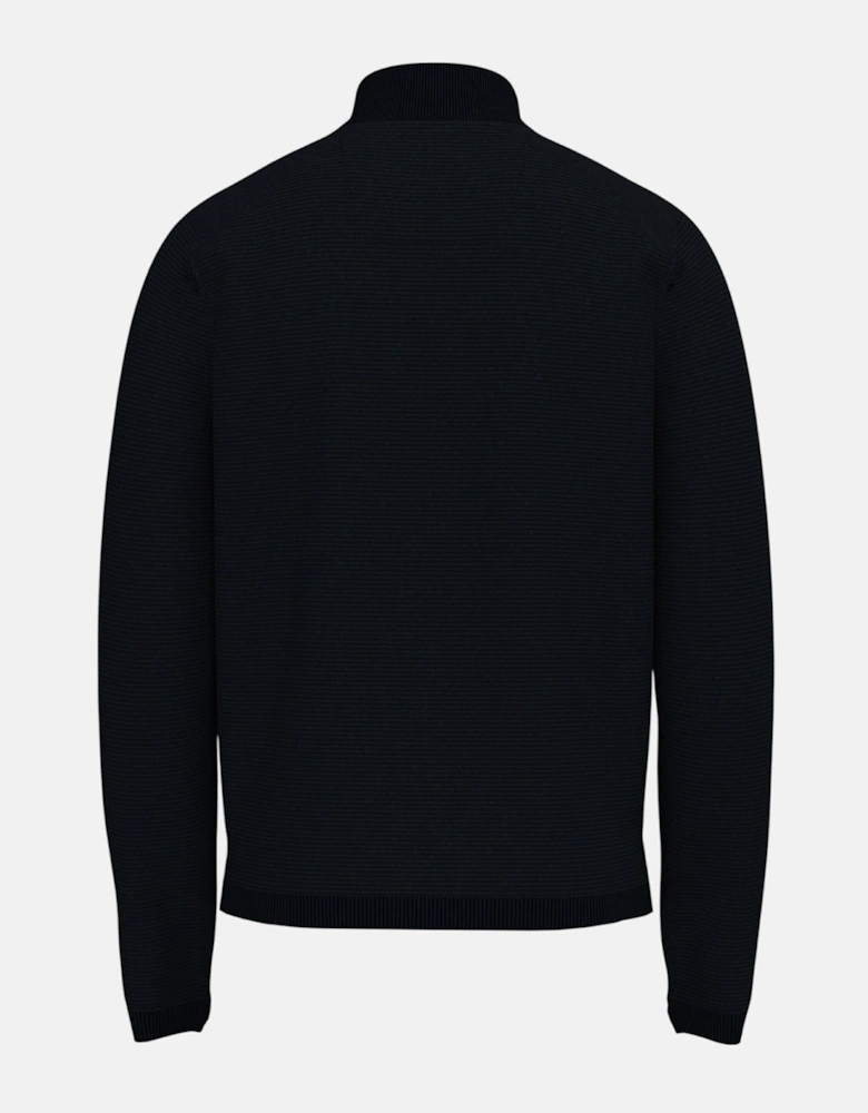 Fine Knit Air Cotton 1/4 Zip Sweater Navy