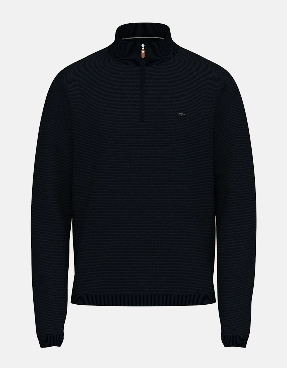 Fine Knit Air Cotton 1/4 Zip Sweater Navy, 3 of 2