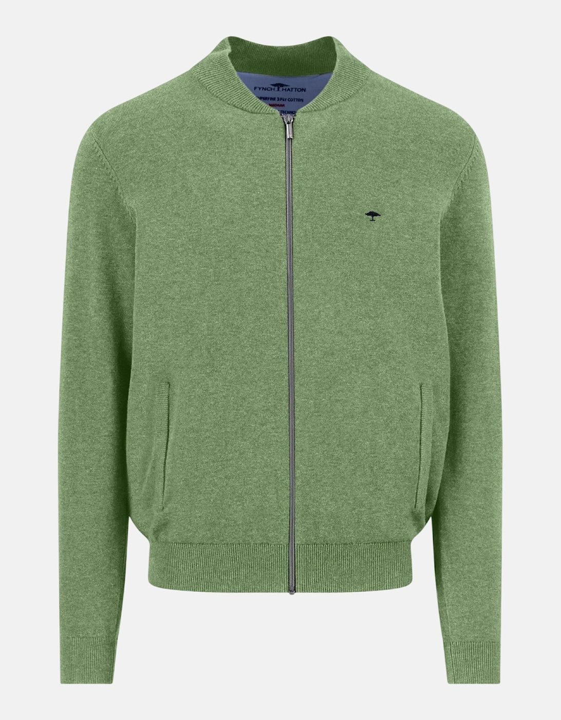 Fine Knit Zipped Cardigan Avocado, 6 of 5