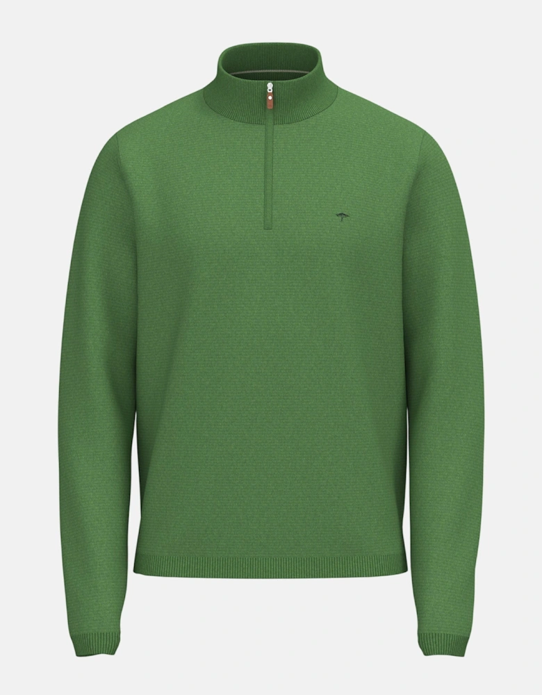 Fine Knit Air Cotton 1/4 Zip Sweater Avocado