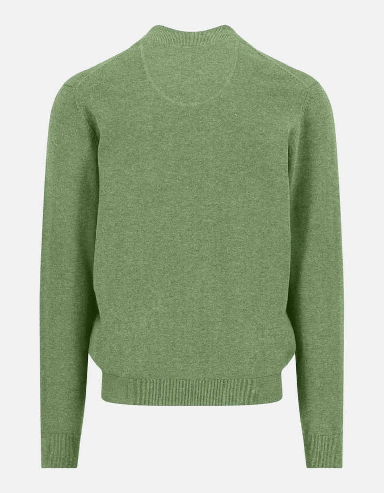 Fine Knit Zipped Cardigan Avocado