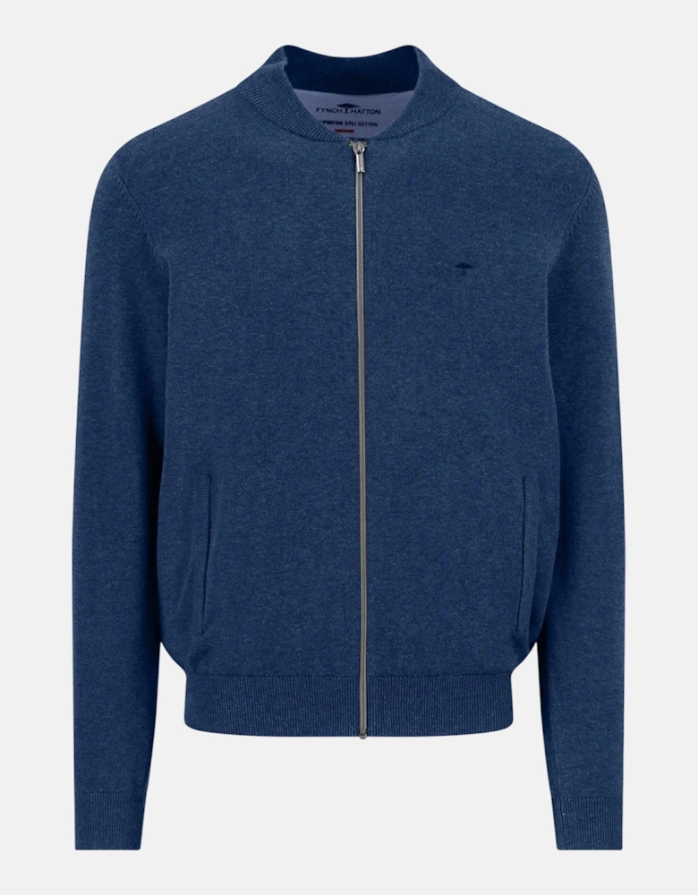 Fine Knit Zipped Cardigan Midnight