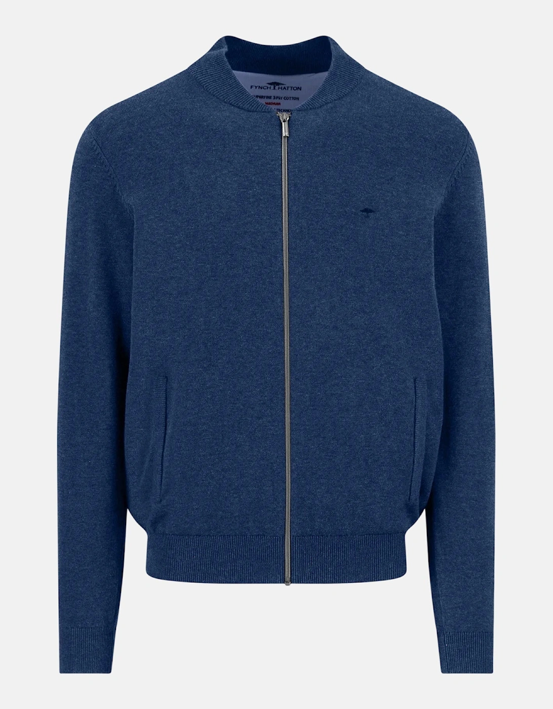 Fine Knit Zipped Cardigan Midnight, 6 of 5