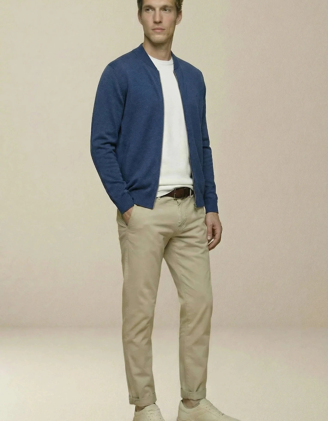Fine Knit Zipped Cardigan Midnight