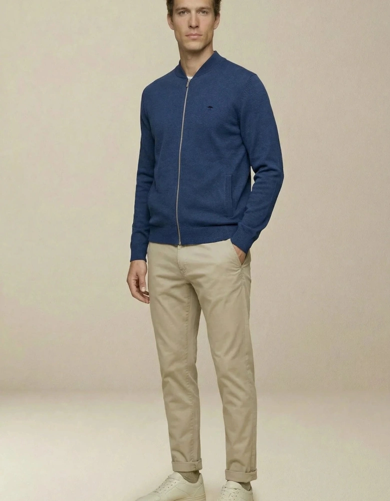 Fine Knit Zipped Cardigan Midnight