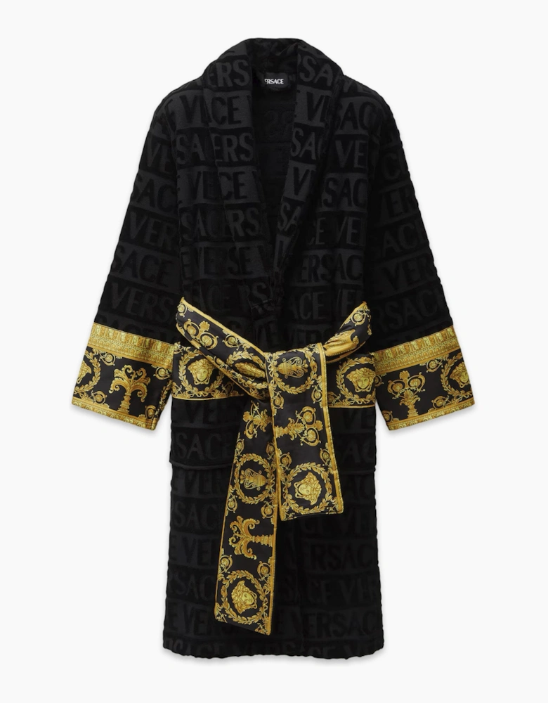 Versace Cotton Bathrobe Black
