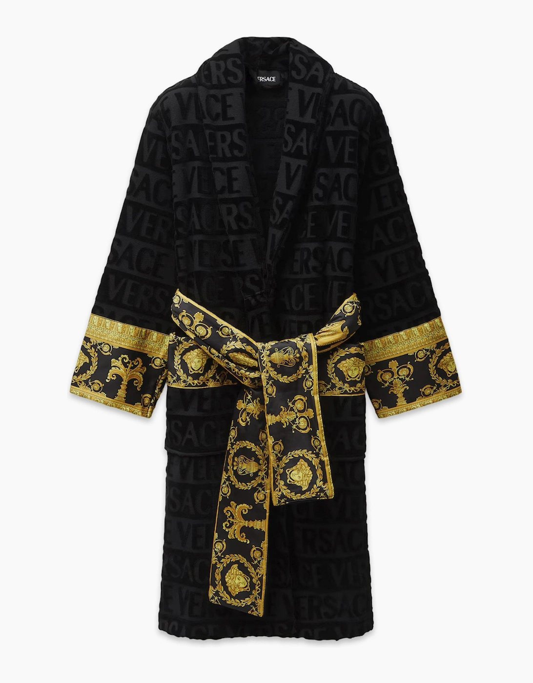 Versace Cotton Bathrobe Black