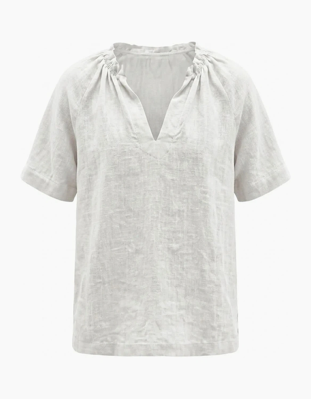 White Pure Linen Blouse