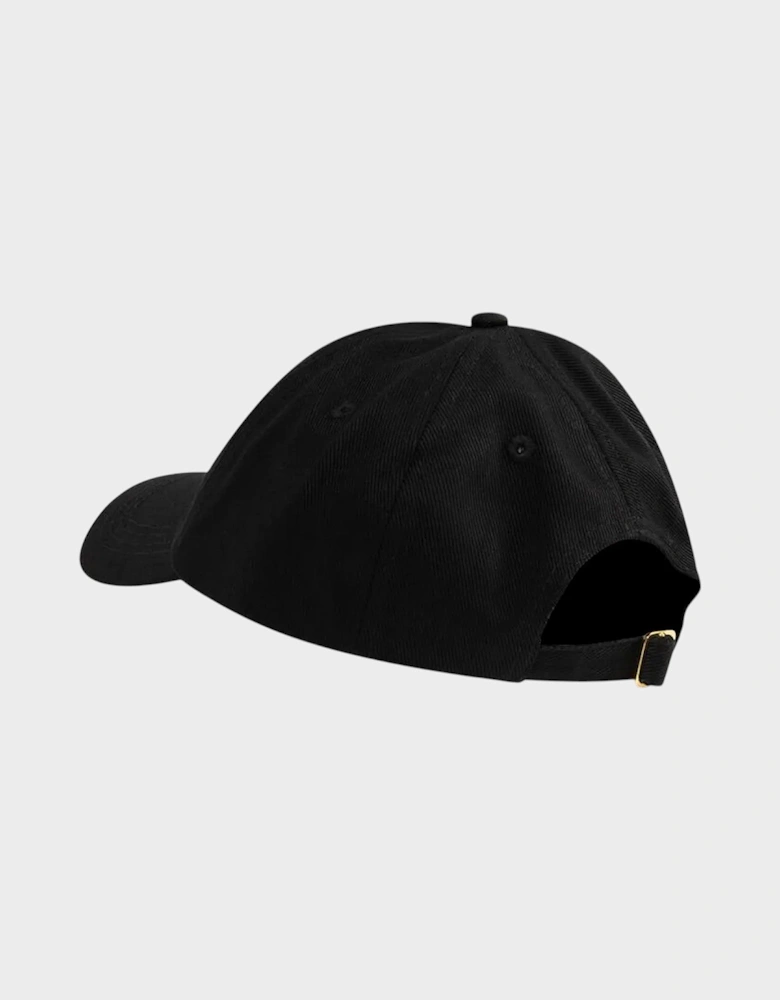 Logo Round Embroidered Patch Cap Black